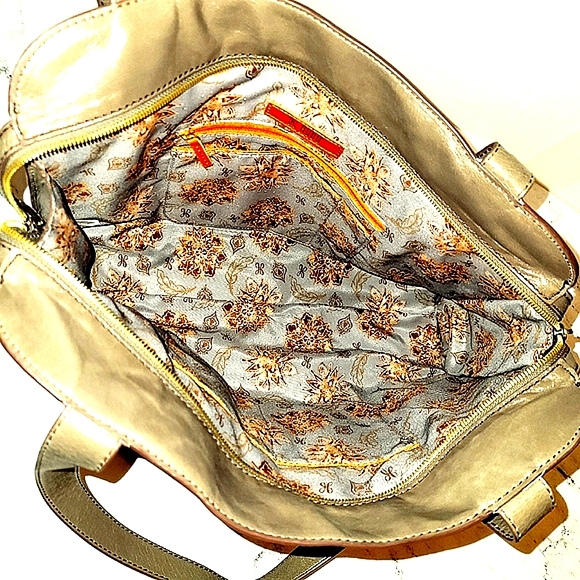 Unique HOBO Large Rare Taupe/Brown Leather Satchel with Wanderlust Lining - Picture 3 of 10